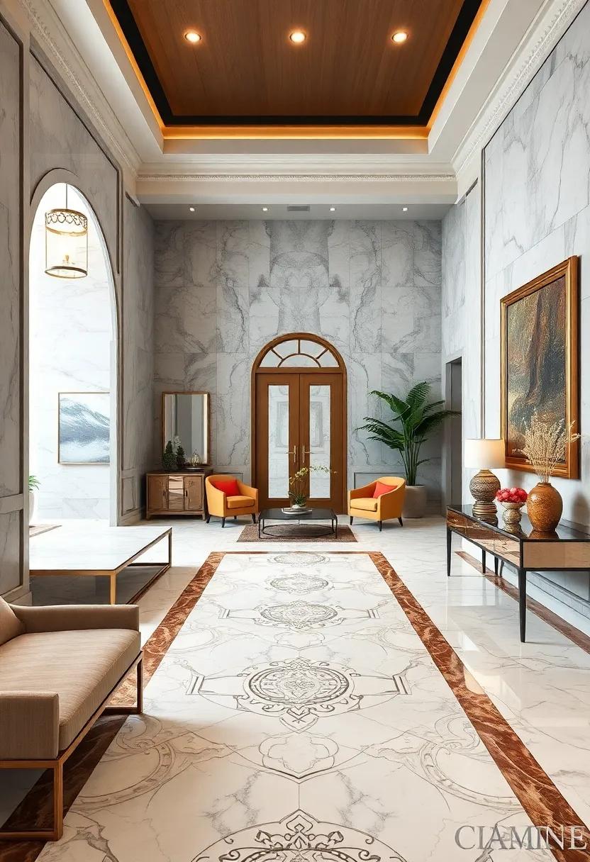 Grand⁣ Marble Flooring⁢ with Intricate Inlays