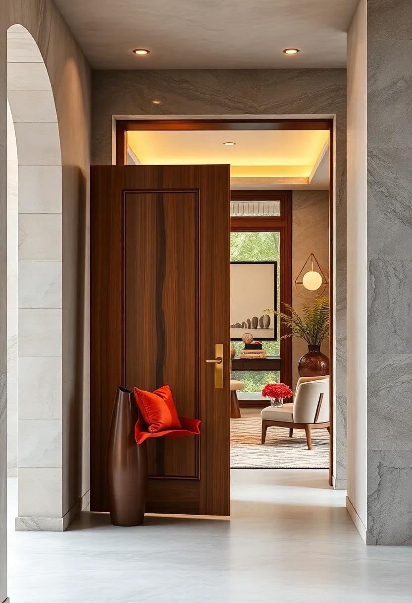 Polished Brass Door Hardware with Custom Etching