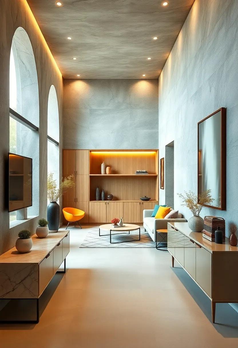 Sleek Floating Cabinet‍ for Hidden Storage