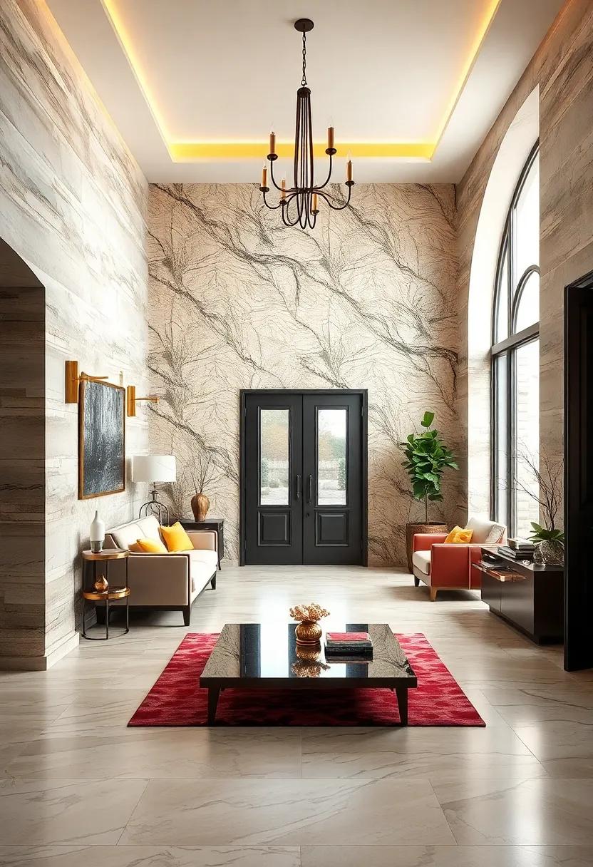 Statement Wallpaper Featuring Metallic Accents