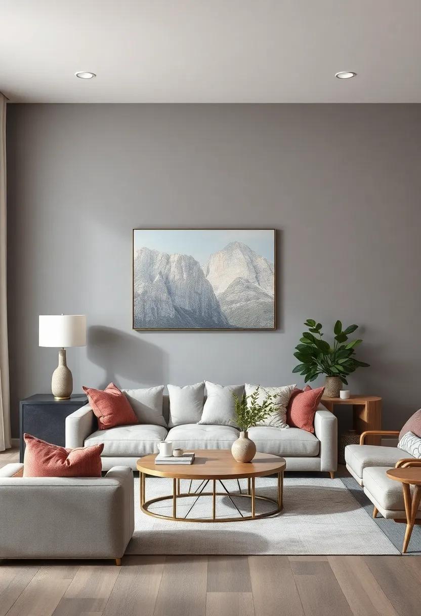 Serene Metallics: Pale gray walls with subtle‍ silver shimmer paintings evoke‌ calmness while ‍elevating the room’s aesthetic