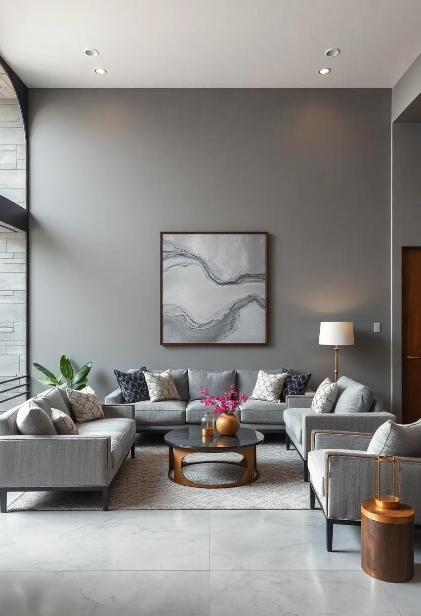 Monochrome Magic: Using varying shades of gray on the walls paired with monochromatic silver​ photographic art emphasizes a sleek⁢ and modern aesthetic