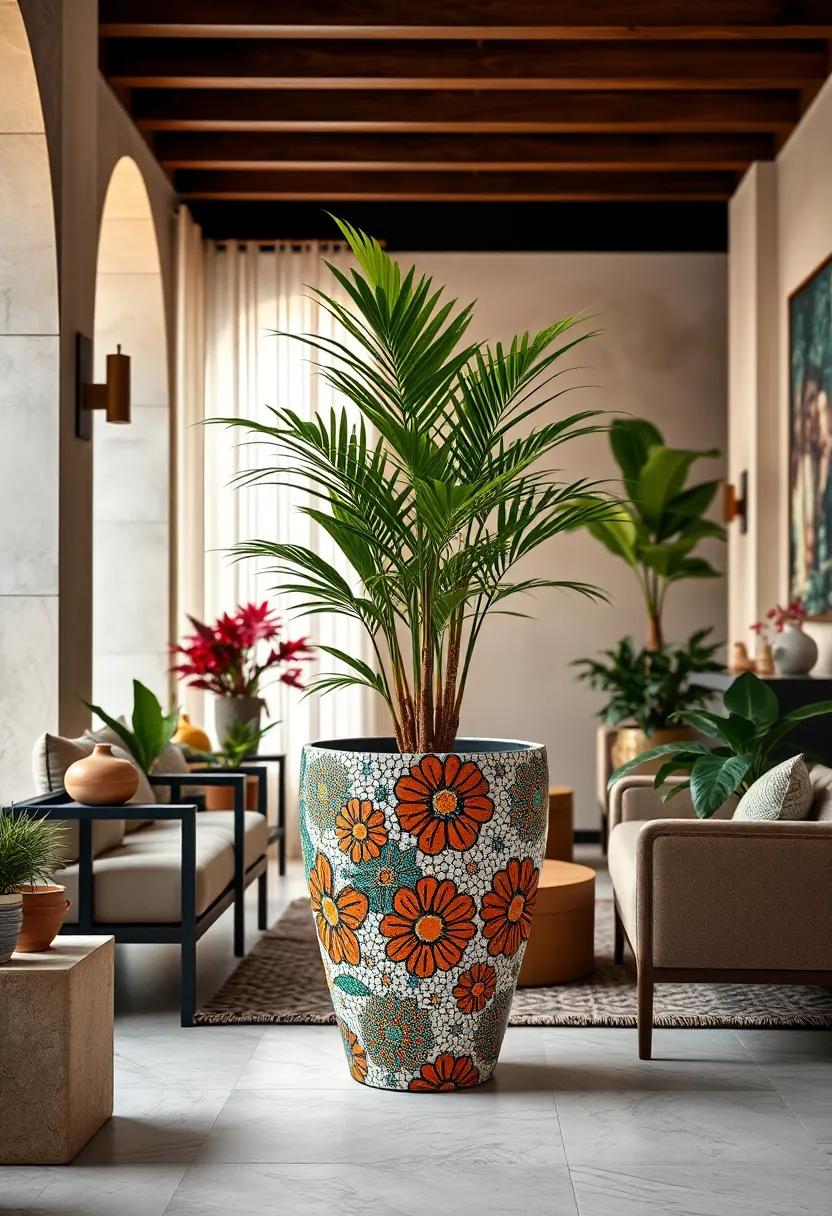 Amara Hand-Painted Mosaic Pot⁢ - Intricate hand-painted‍ mosaic patterns make each pot ‍a‍ unique work of⁤ art, perfect ⁣for adding vibrant style