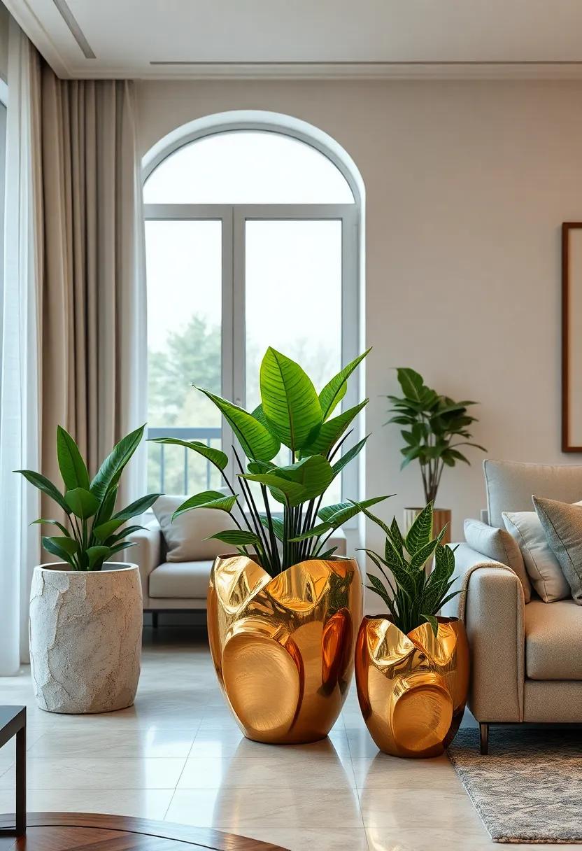 Aurelia ​Gold Leaf Pot - Featuring intricate gold leaf detailing,this planter adds ​a radiant shimmer to ‍any room⁢ while offering a sophisticated home for your ⁣plants