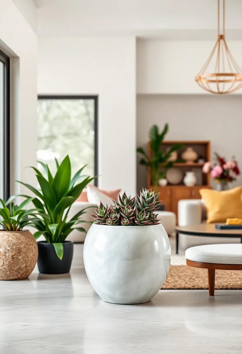 Mira ⁢Pearlized Ceramic Planter - A pearlized glaze brings⁣ lustrous depth, making this planter a refined choice for showcasing succulent varieties