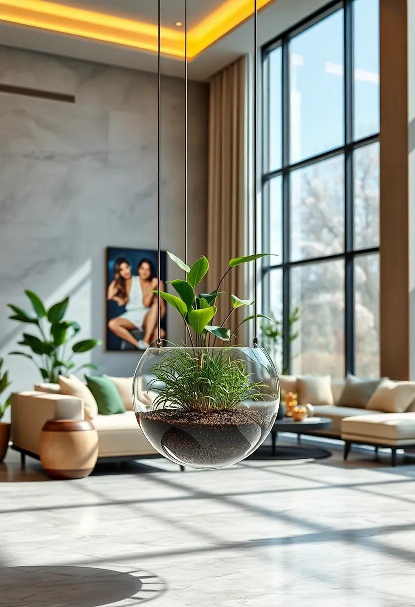 Zenith Floating Glass Planter - Suspended in air-like clarity, this floating glass planter offers an ⁤airy and sculptural way to ⁣display trailing ⁢plants