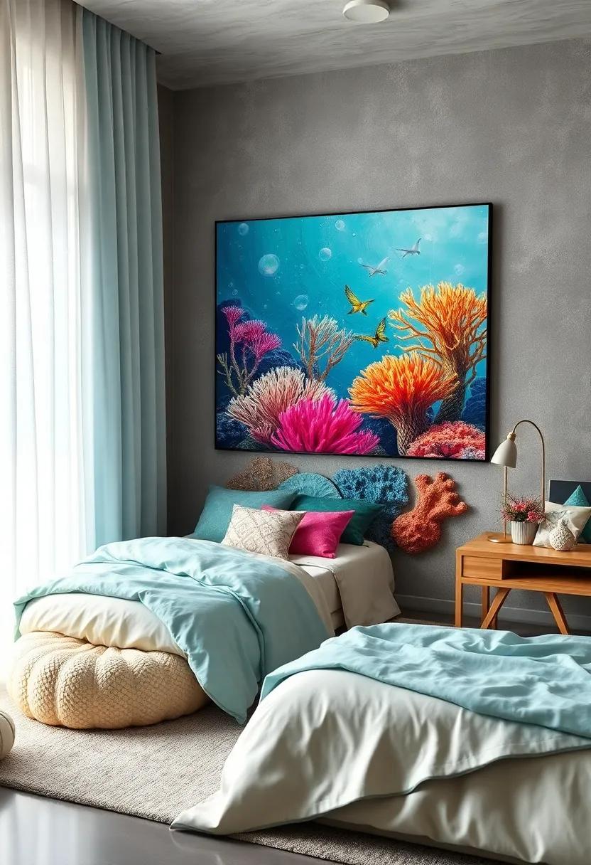 Coral Reef Wall Art: Decorate with‍ vibrant ‍coral ⁣reef ​prints ‌or canvas paintings to bring​ ocean ⁢life indoors