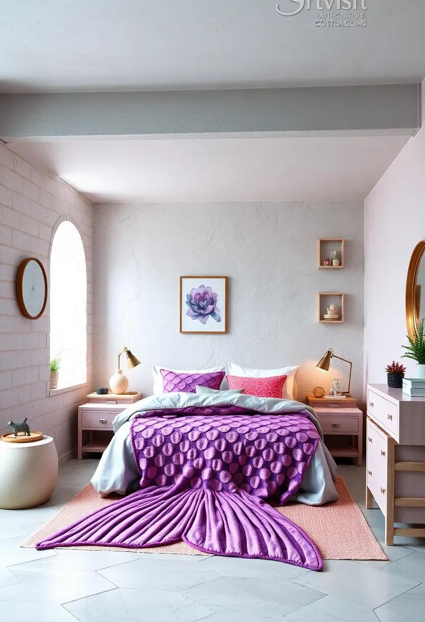 Mermaid Tail Blanket: Add a⁢ cozy and whimsical mermaid tail-shaped​ blanket for lounging or reading