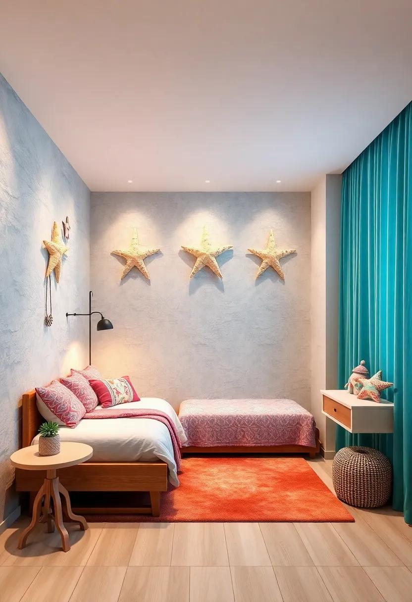 Starfish⁣ Wall Hooks: Use starfish-shaped ‍hooks for hanging ‍jewelry, bags, or accessories