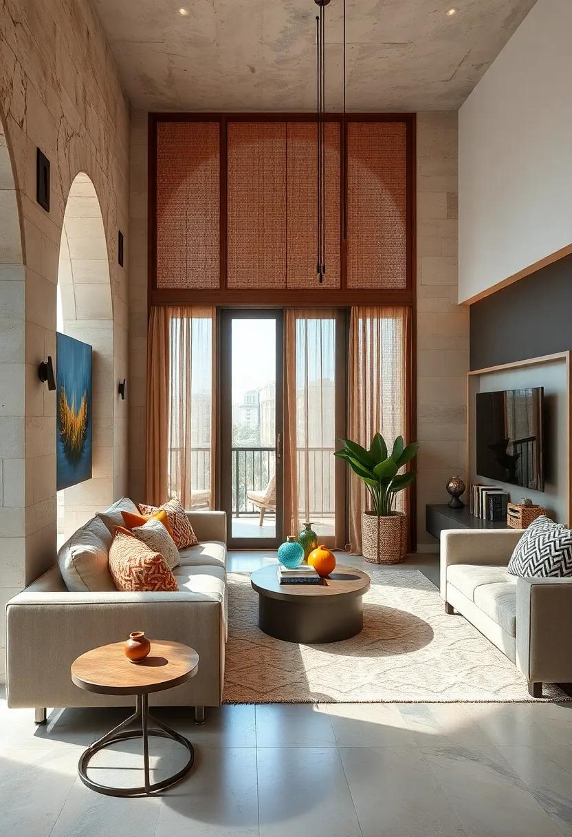 Copper​ Finish Mesh Mashrabiya Screens Balancing⁤ Openness ‍and Seclusion in Urban Living Spaces