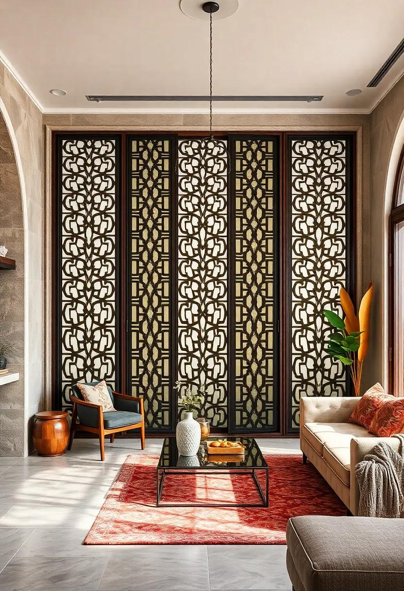 Lightweight Aluminum Mashrabiya Screens Featuring Bold Symmetrical Patterns for Easy Installation