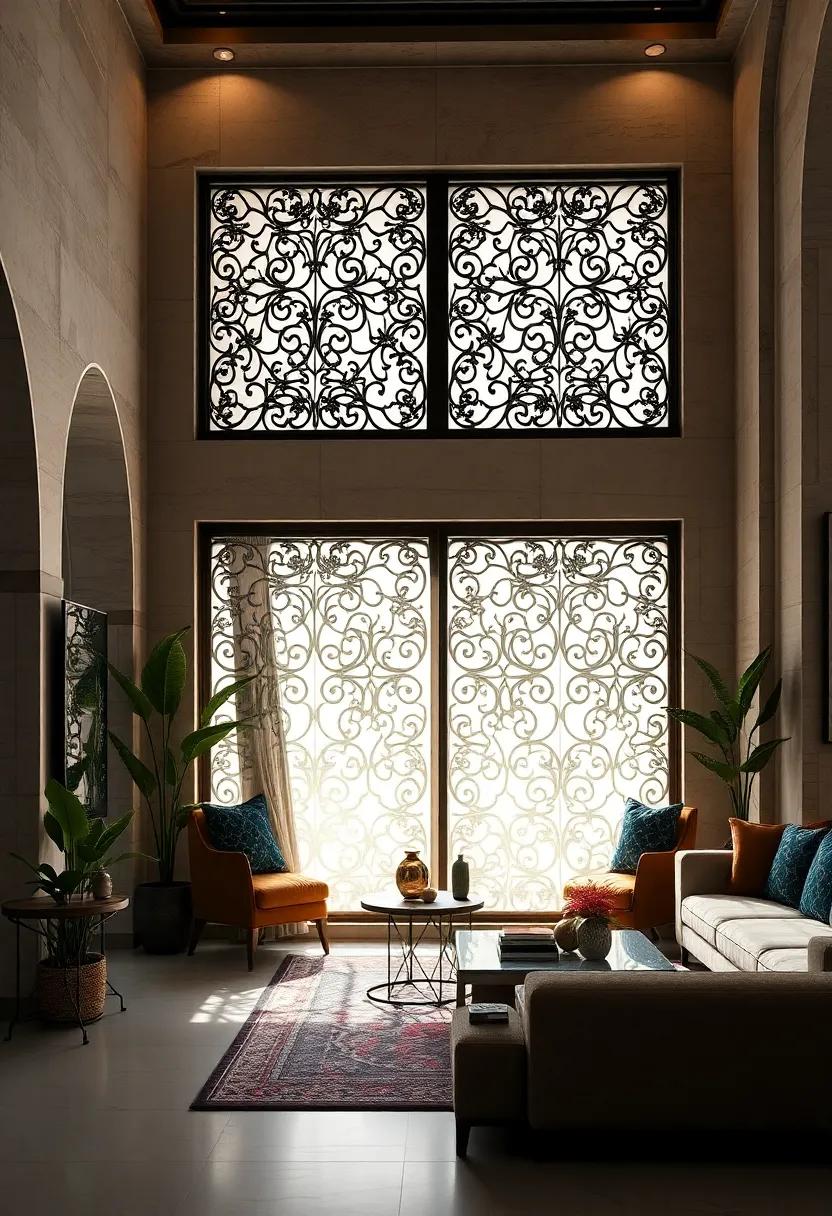 Modern Metal Mashrabiya Panels ⁤with Floral Arabesque Designs Offering ⁢a Contemporary Twist on Tradition
