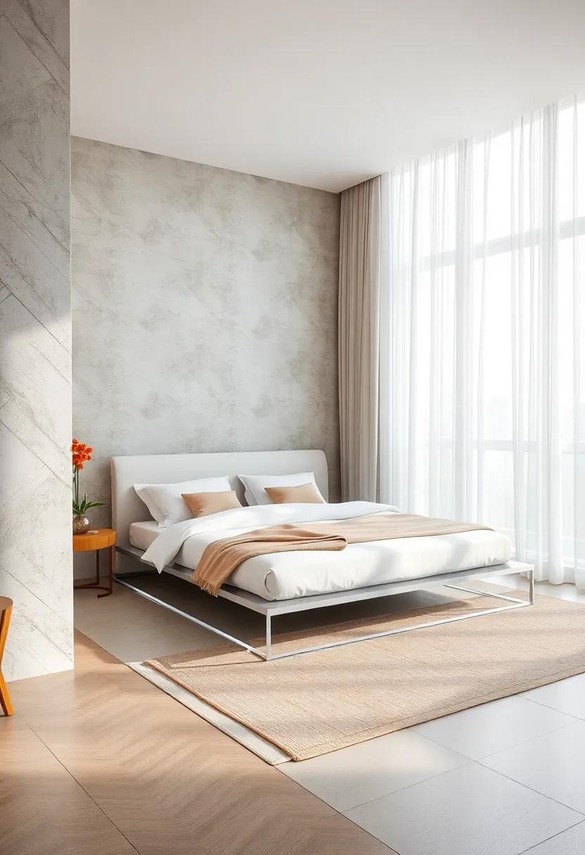 Light​ and⁤ Airy: Clear acrylic ⁣platform bed paired ‍with light sheer‌ curtains ⁤and ⁤minimal décor⁣ elements ‍enhances the feeling ⁤of openness