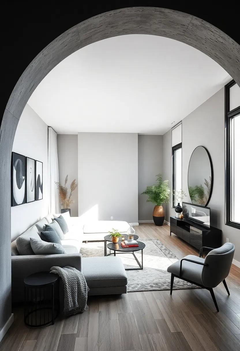 Use‌ black-framed mirrors to ‍reflect‌ light and create an illusion of a larger room