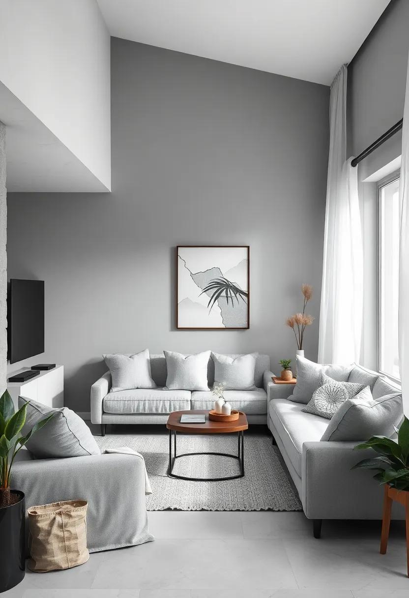 layer different shades‌ of gray through cushions‌ and⁢ throws for ‍a cozy monochrome ‌effect