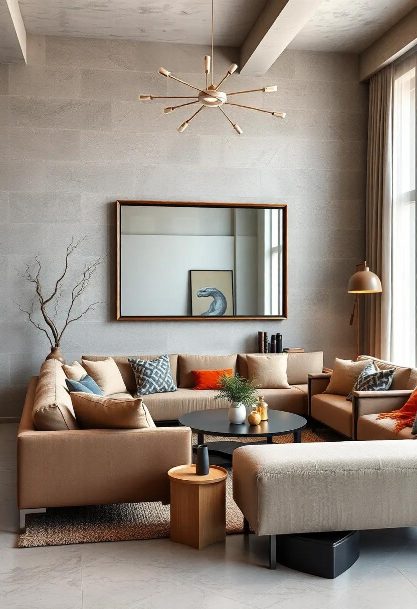 Use a large mirror with a ⁣simple frame to make the space feel open and inviting