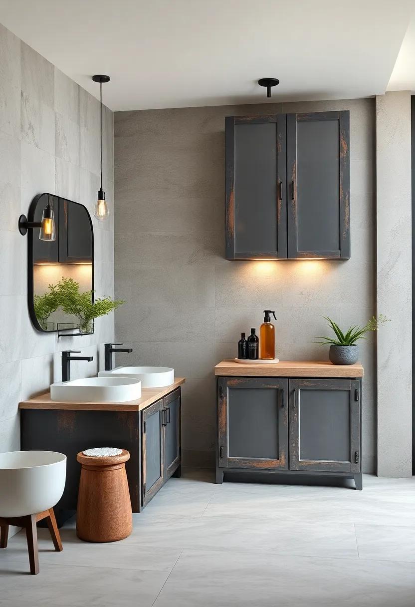 Distressed Metal Cabinets with​ Matte Finishes
