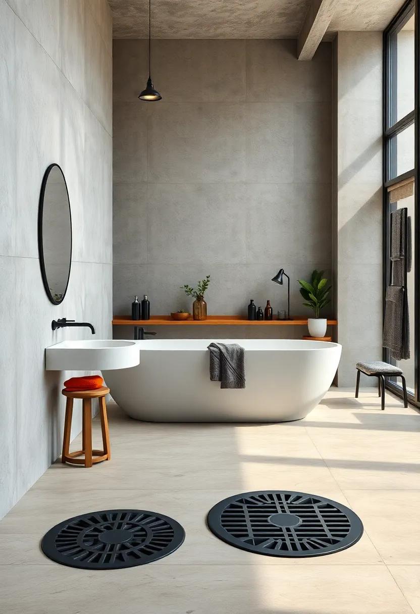 Large ⁣Matte‌ Black Floor Drains for Seamless Design