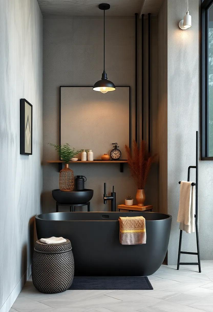 Matte Black Industrial Lighting for a Bold ⁣Statement