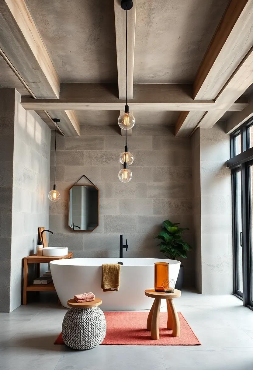 Open ⁢Ceiling Beams Paired with Pendant Lighting