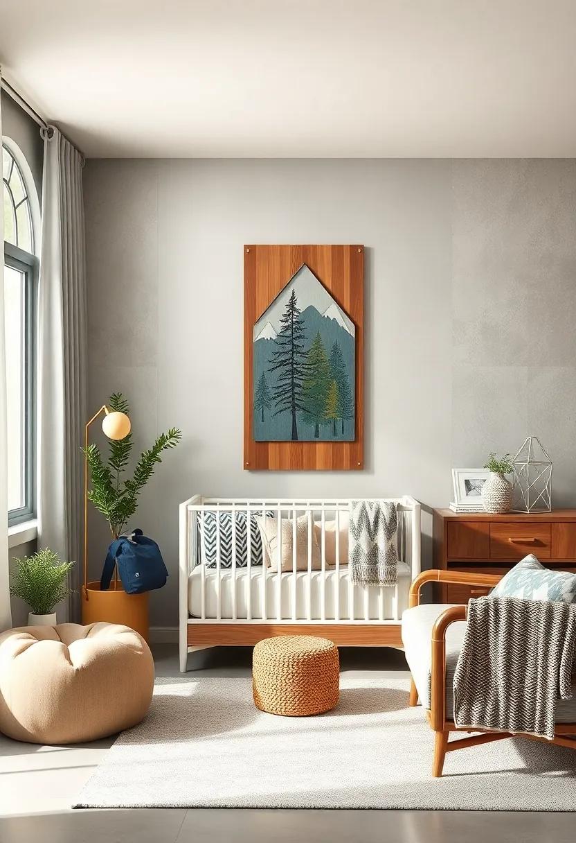 Nature-Inspired‌ Growth Chart‌ with Tree and Mountain Markings