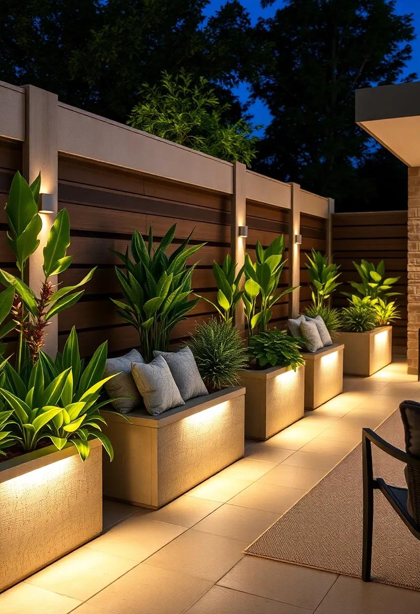 LED-Lit ⁤Fence Planters to Highlight Greenery During⁤ Nighttime
