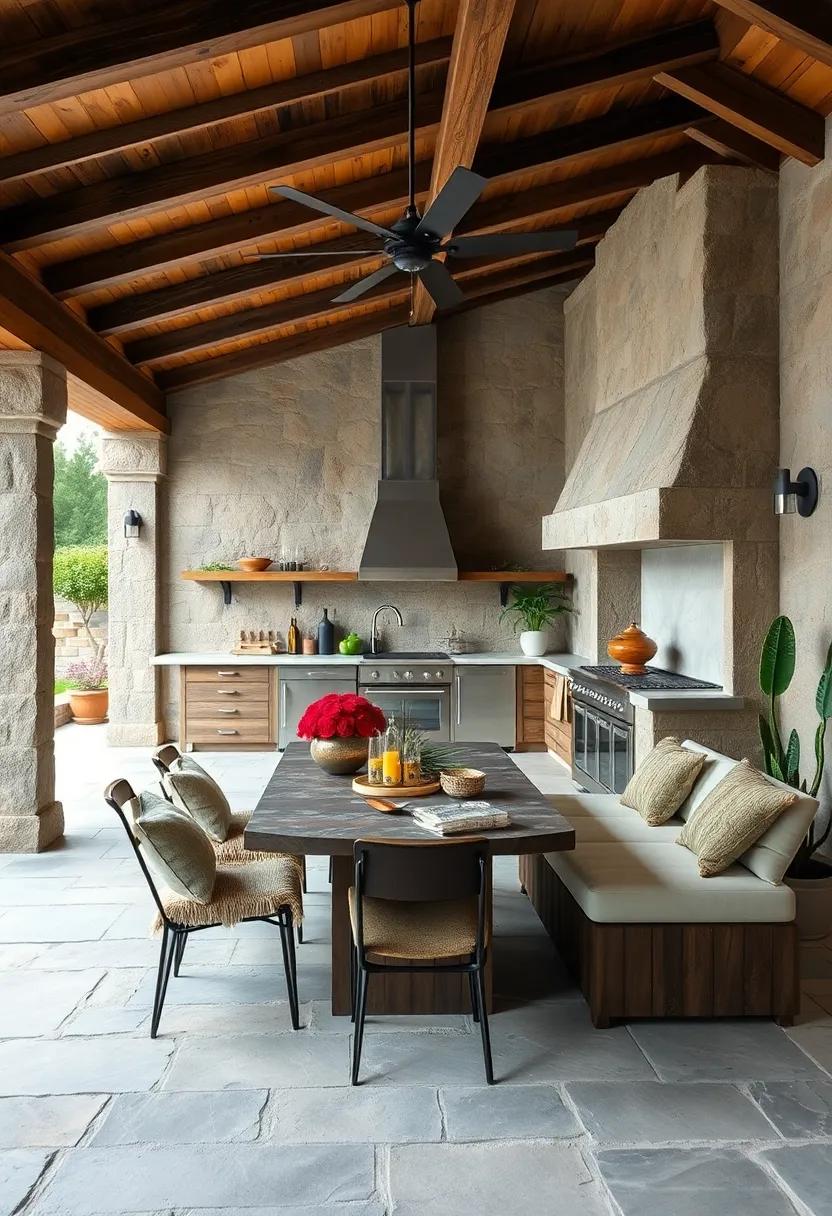 Natural Stone Flooring: Choose flagstone or slate for durable,uneven flooring that blends seamlessly with outdoor surroundings