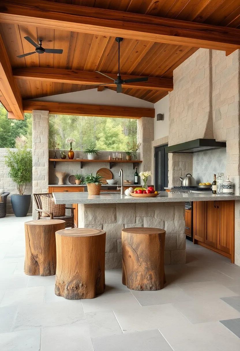 Tree Trunk⁣ Stools: Use log or⁢ tree trunk⁢ stools to ⁣bring natural textures and rustic ⁤seating options