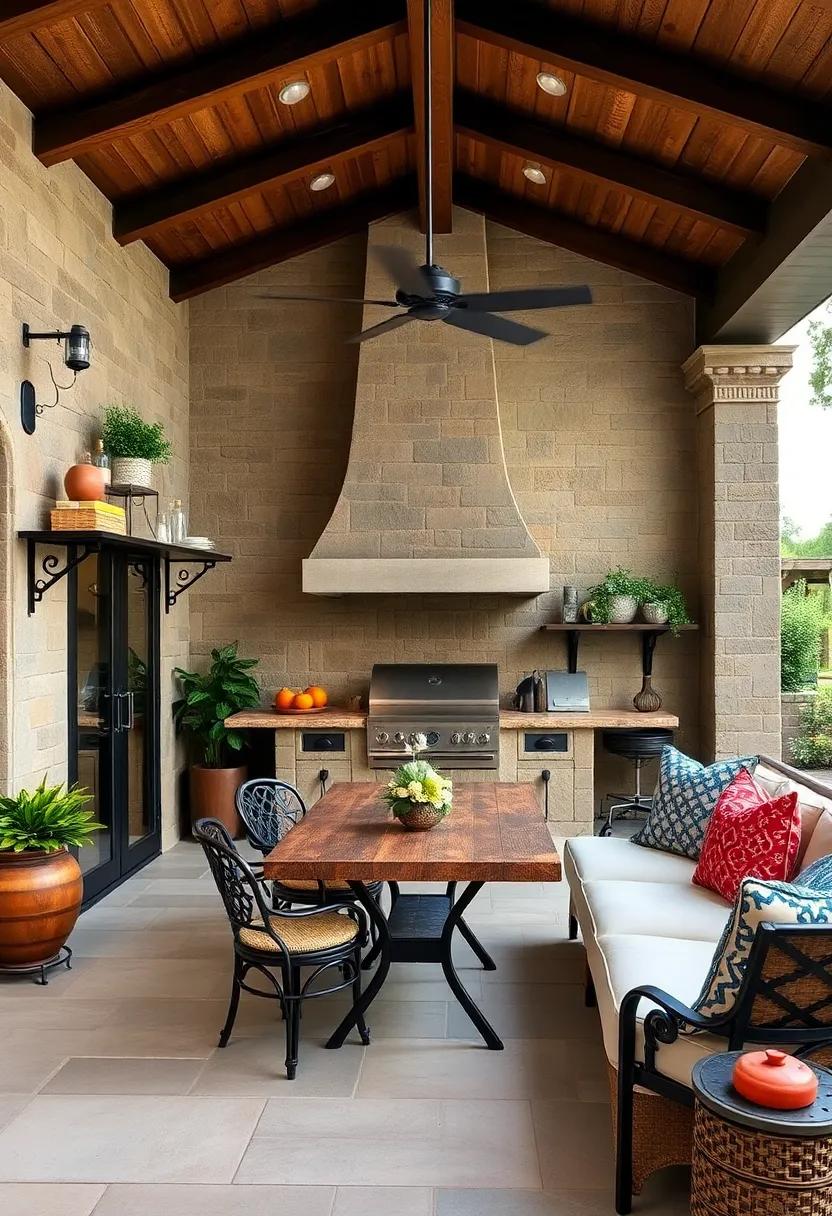 Wrought iron Details: Incorporate ​wrought iron shelving and hooks for a sturdy, vintage-inspired look