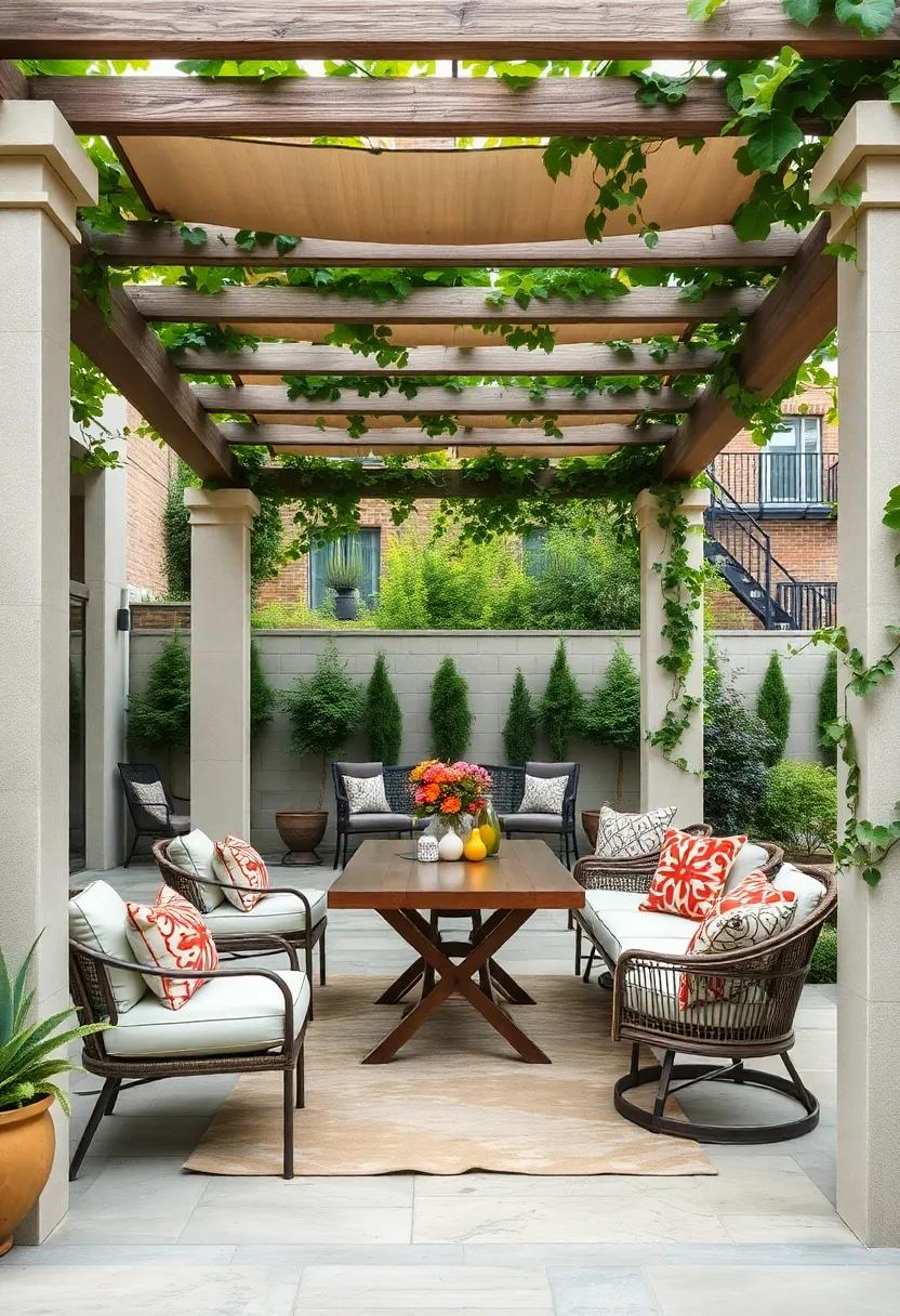 Frame your ⁤outdoor dining area‌ with a ⁢pergola wrapped in grapevines,‌ offering natural shade and the potential for homegrown wine