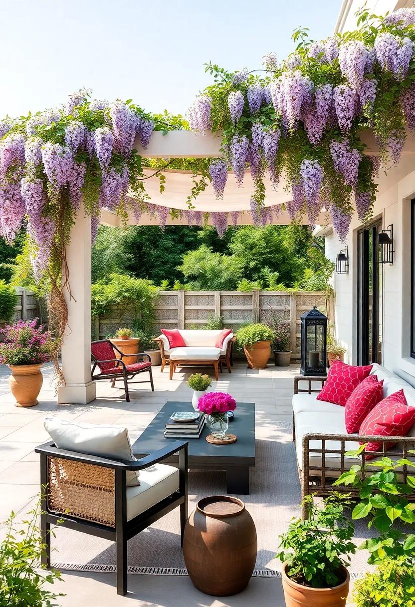 Install a⁤ retractable canopy⁣ over your pergola covered in lush wisteria for flexible shade and a burst of seasonal ​color