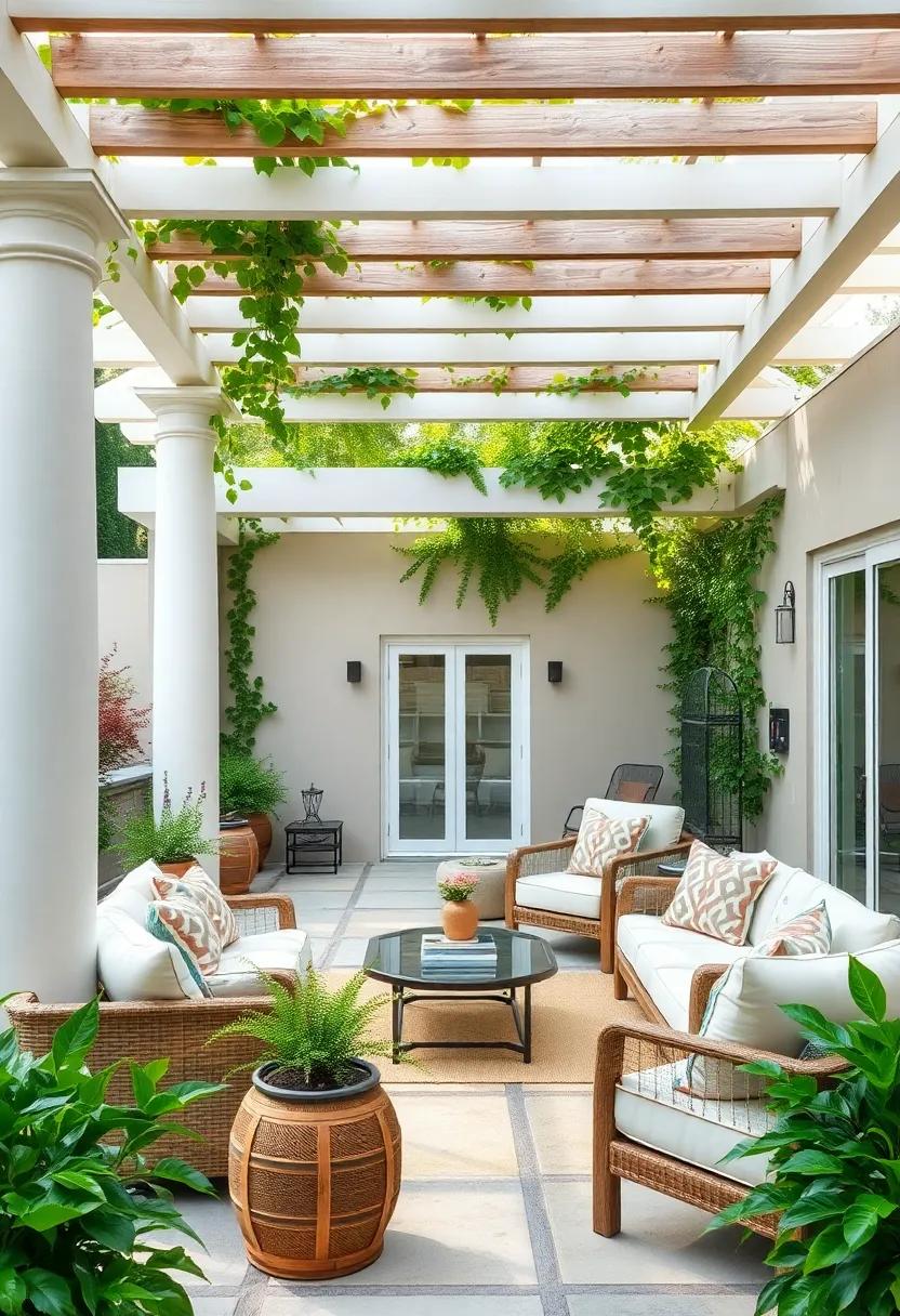 Pair a traditional⁤ pergola with bold ‌trumpet vines to create a striking focal point in your ⁢garden