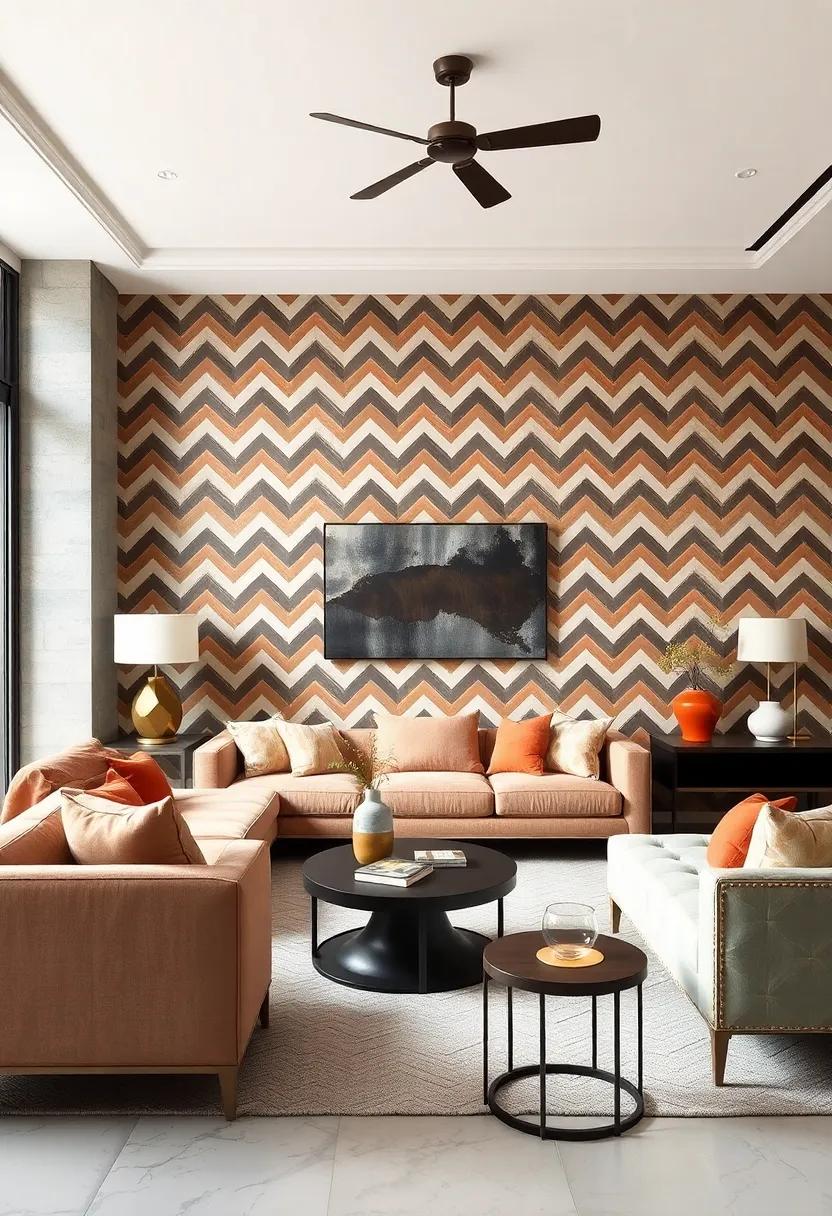Chevron Chic – Opt‍ for the dynamic zigzag pattern‌ of chevron to ​bring movement ⁤and energy to ⁣your room