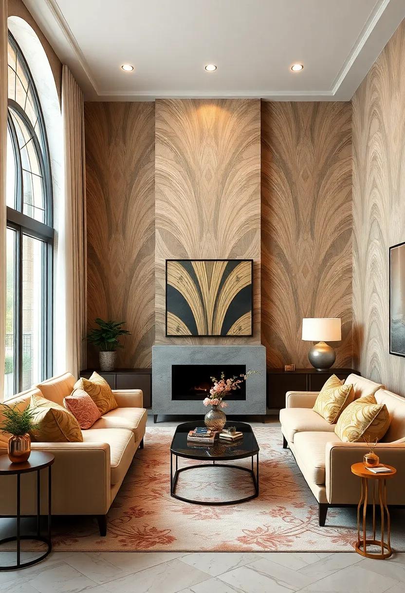 Art Deco Glamour ​– Infuse your⁤ space with luxurious Art Deco motifs characterized by⁢ bold lines and metallic accents