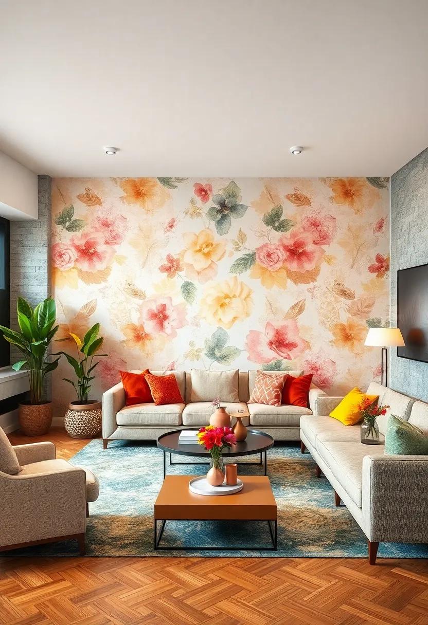 Watercolor Washes – Soft, flowing watercolor⁣ patterns lend an artistic and tranquil ambiance to living spaces