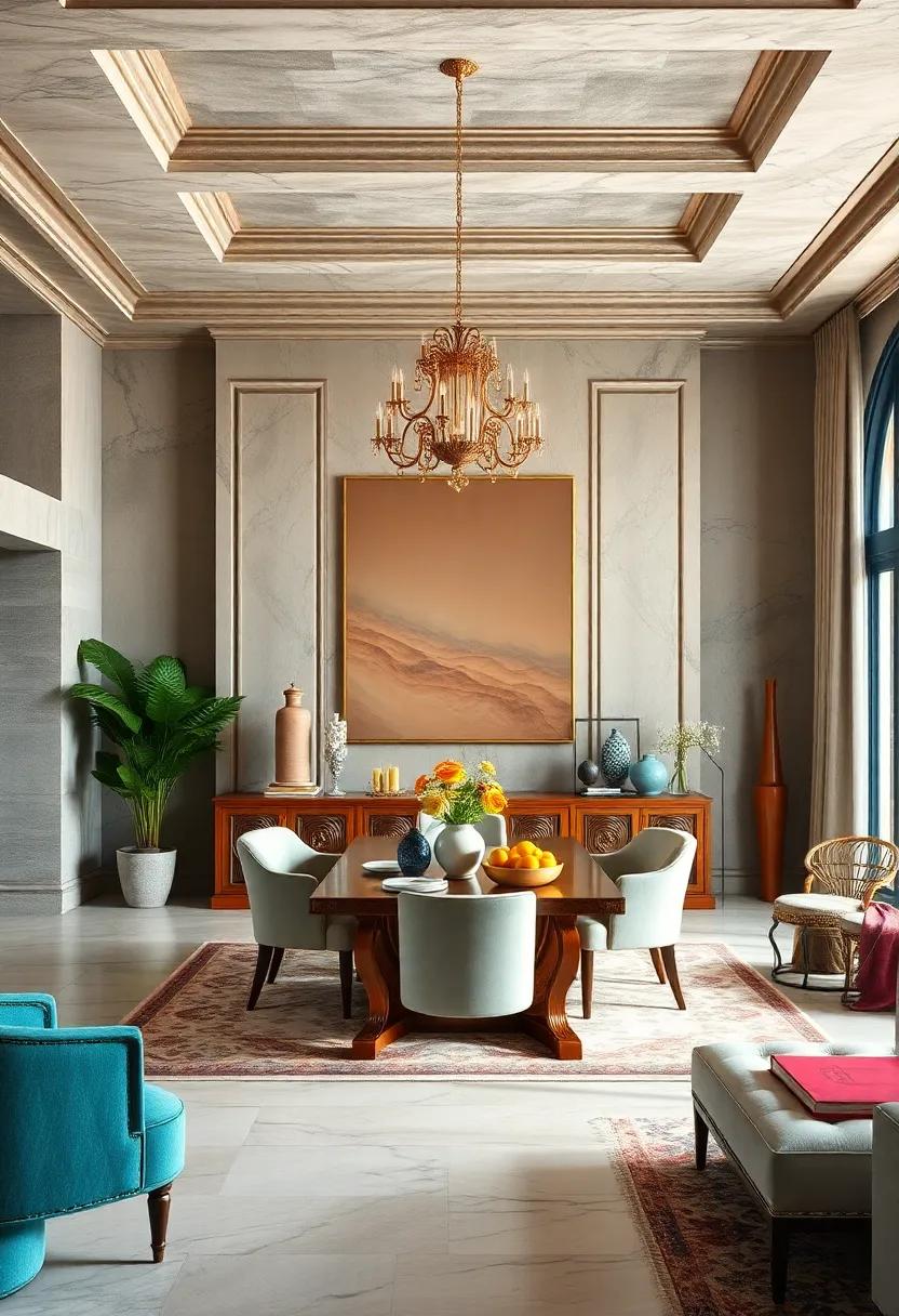 Choose⁣ a large, intricately carved‍ wooden⁣ sideboard to provide both storage and a ‌regal display surface