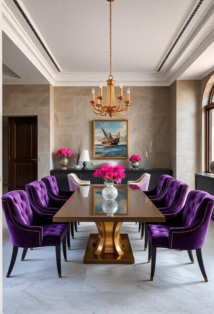 Incorporate velvet-upholstered dining⁣ chairs in deep hues for a luxurious ⁤and comfortable seating experience