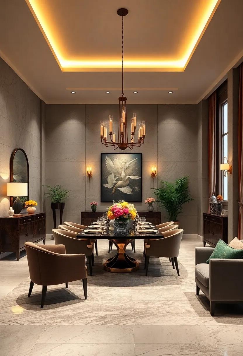 Integrate smart ‌lighting controls to adjust brightness ​and mood, enhancing the dining room’s majestic vibe