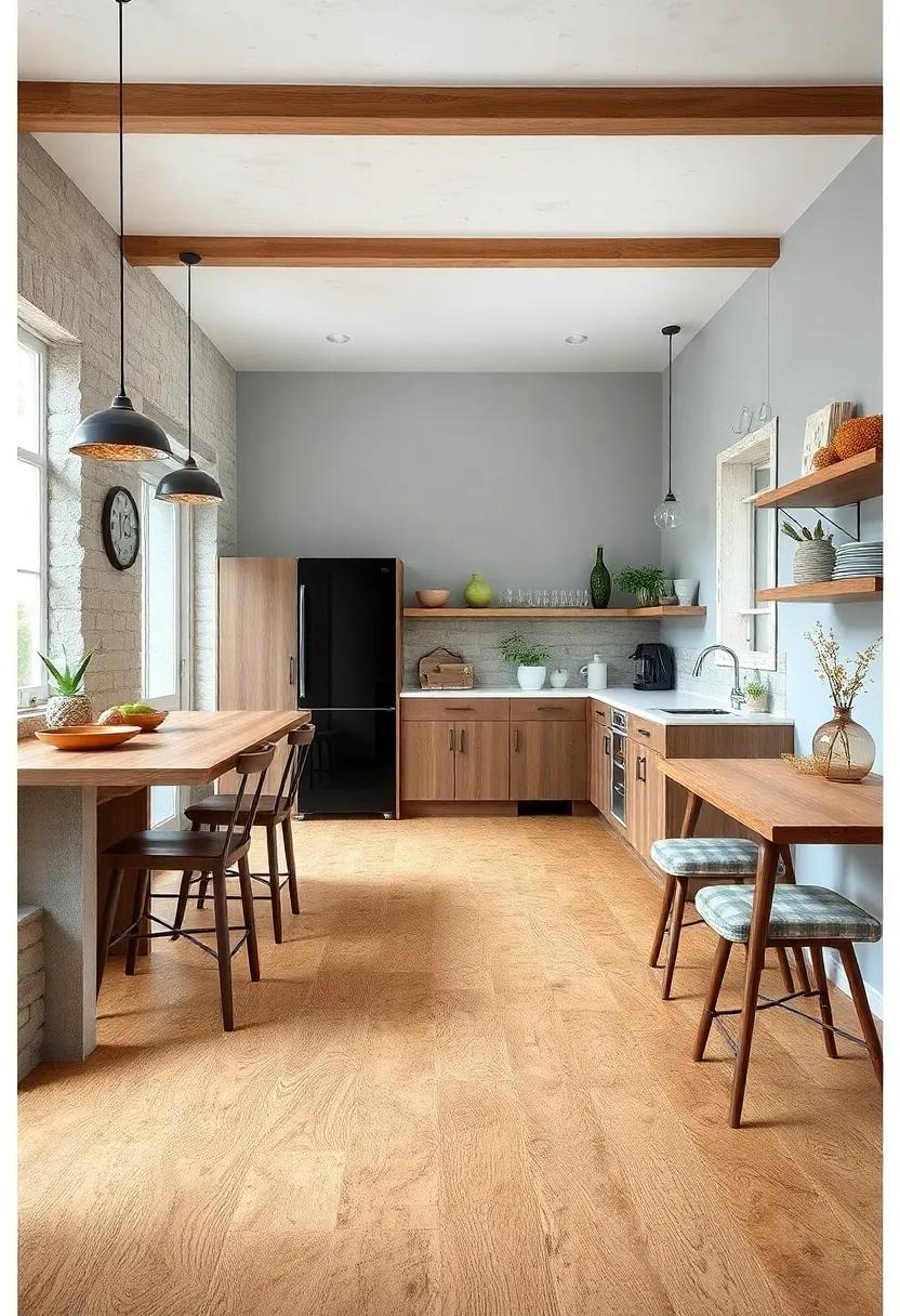 Cork Flooring with ​Wood ⁢Grain ‍– Combine eco-friendly cork ⁣with a rustic ⁣wood‌ grain print for⁣ comfort ⁤and character