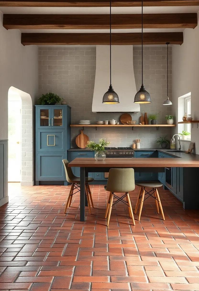 Cured⁣ Brick Flooring – Use authentic cured bricks⁣ to replicate​ the cozy atmosphere of an‌ old-world kitchen