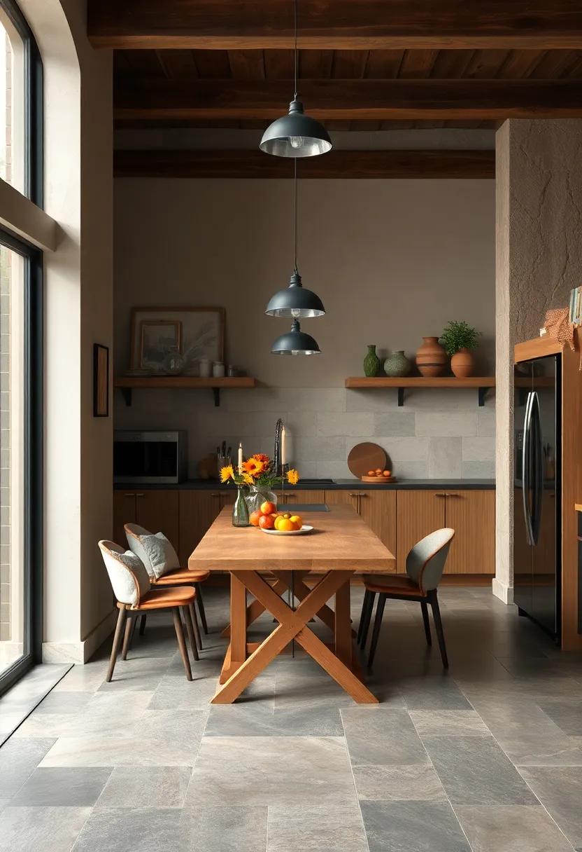 Natural ⁢Stone Slate – Combine rugged texture and natural beauty to anchor your rustic kitchen’s ambiance