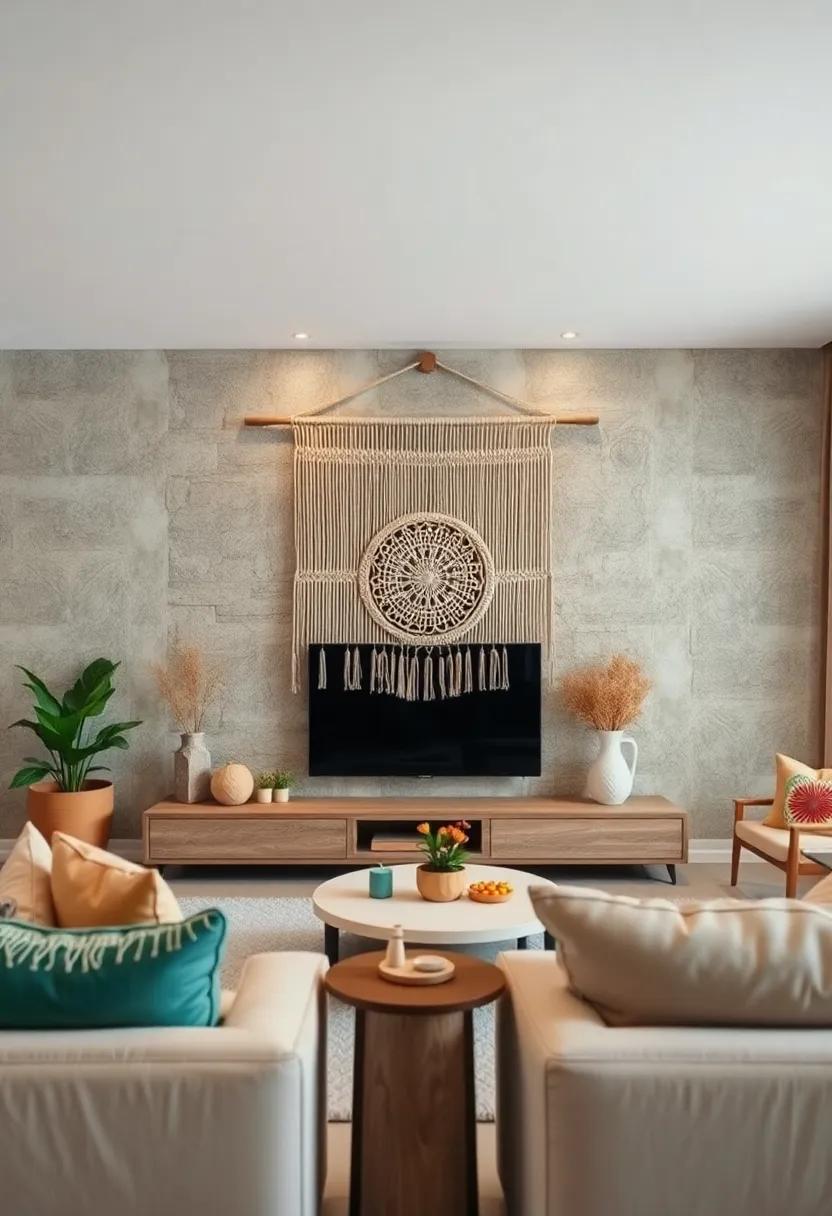 Handmade Woven Wall Hanging Framing ⁢the Screen