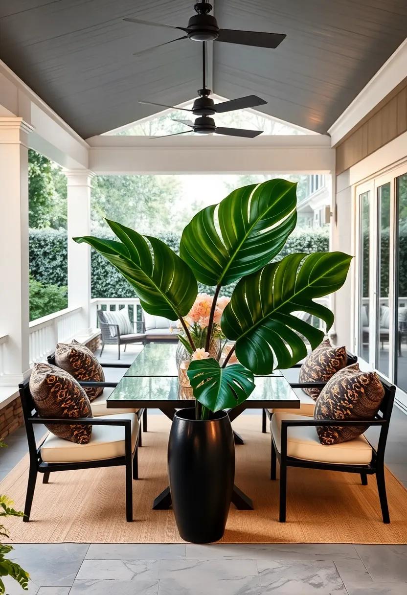 Bold Monstera Leaves⁤ in a Sleek Black Vase
