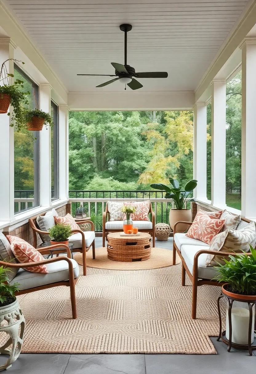 Soft, neutral-toned⁢ braided rugs underfoot ​for an⁤ inviting, old-world texture