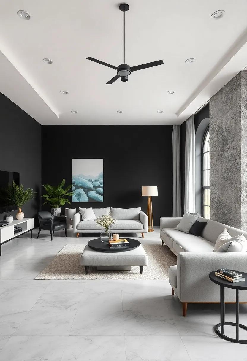Bold‌ Monochrome: Classic black,⁢ stark white, and varying shades ⁤of⁣ gray create a striking minimalist palette for⁣ a clean-cut look