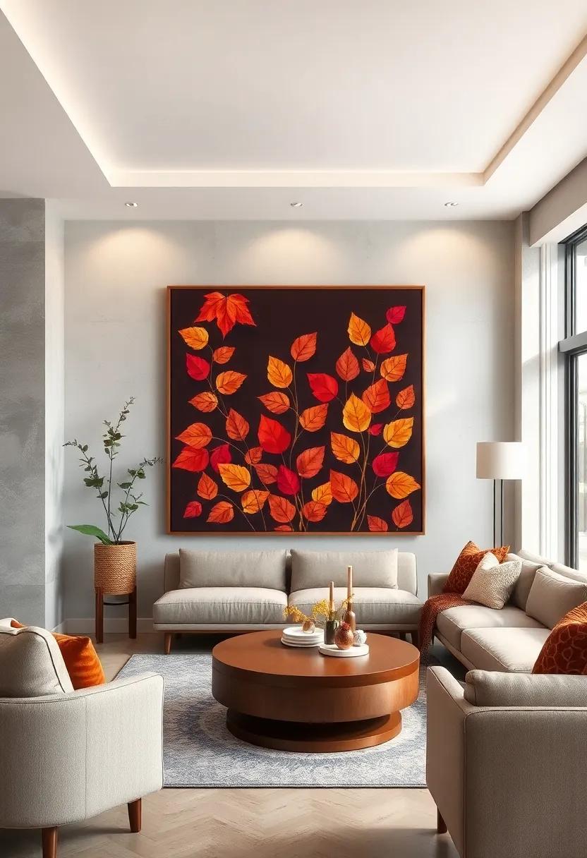Warm Autumnal Leaves ⁣and Foliage ​Artwork
