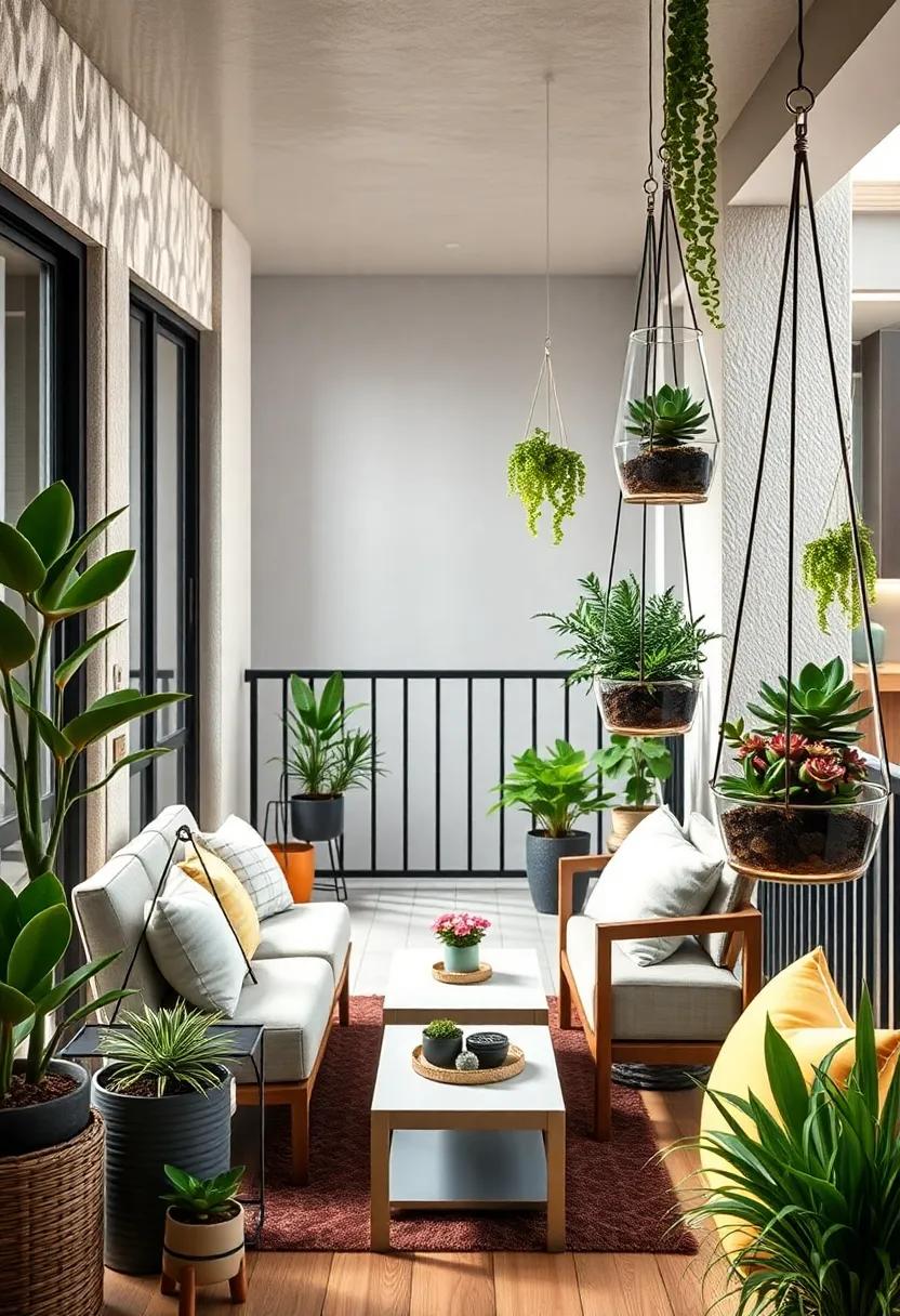 Hanging Succulent Terrariums: Float glass terrariums‍ filled​ with succulents for an airy, space-friendly touch of ‌greenery