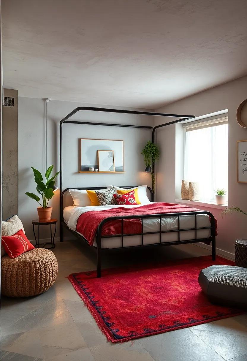 Choose a metal lofted bed⁤ frame for a modern industrial aesthetic that complements small spaces