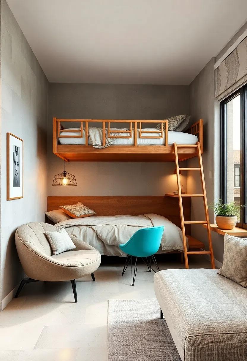 Incorporate a compact desk below ‌the lofted bed ​for a functional ​work or study⁣ area