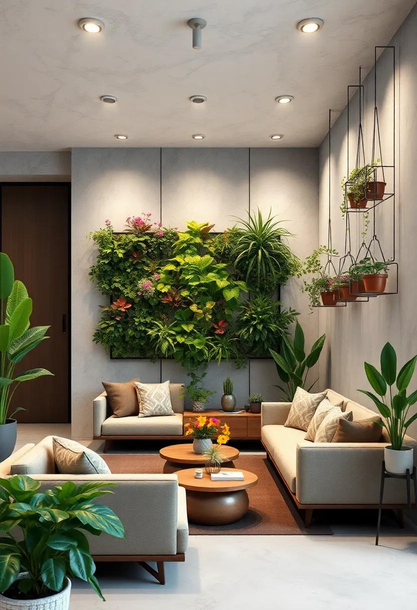 Vertical Garden Walls: Transform ⁢empty walls into lush vertical⁢ gardens using hanging planters and wall-mounted pots